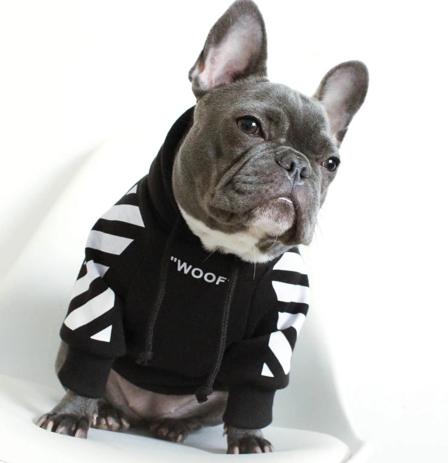 three-stripe dog sweater spoof autumn and winter
