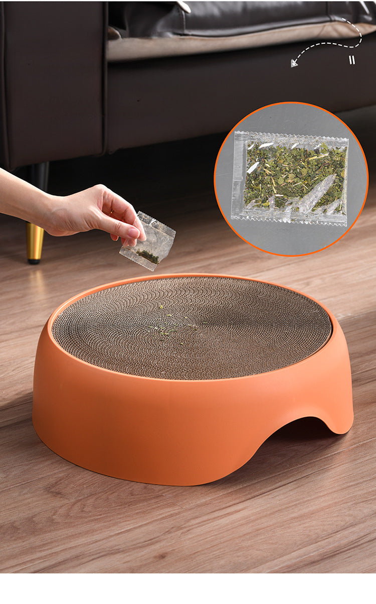 2-in-1 Cat Bed with Scratching Bowl