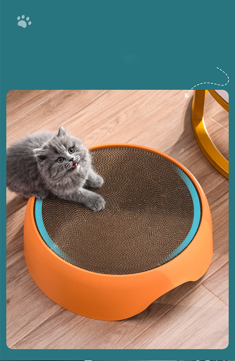 2-in-1 Cat Bed with Scratching Bowl