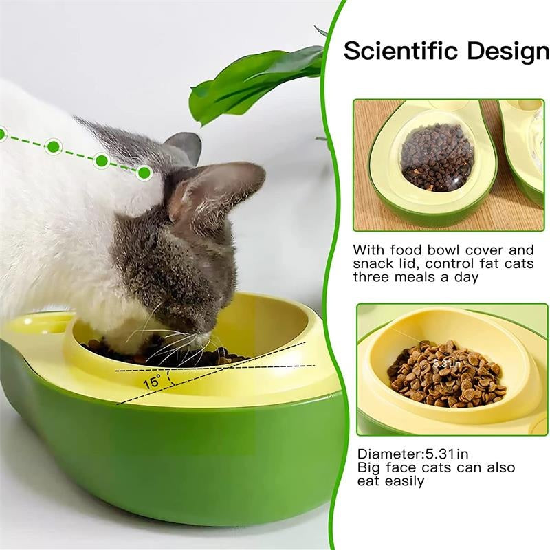Avocado Shape Kitten Slow Food Feeding Bowl