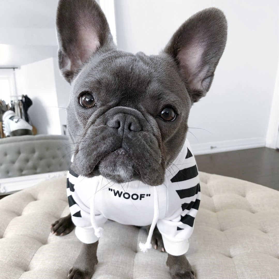 three-stripe dog sweater spoof autumn and winter