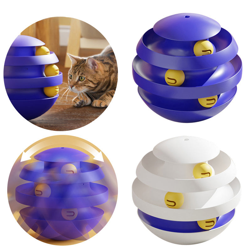 3 Layers Cat Toy Interactive Tower Turntable