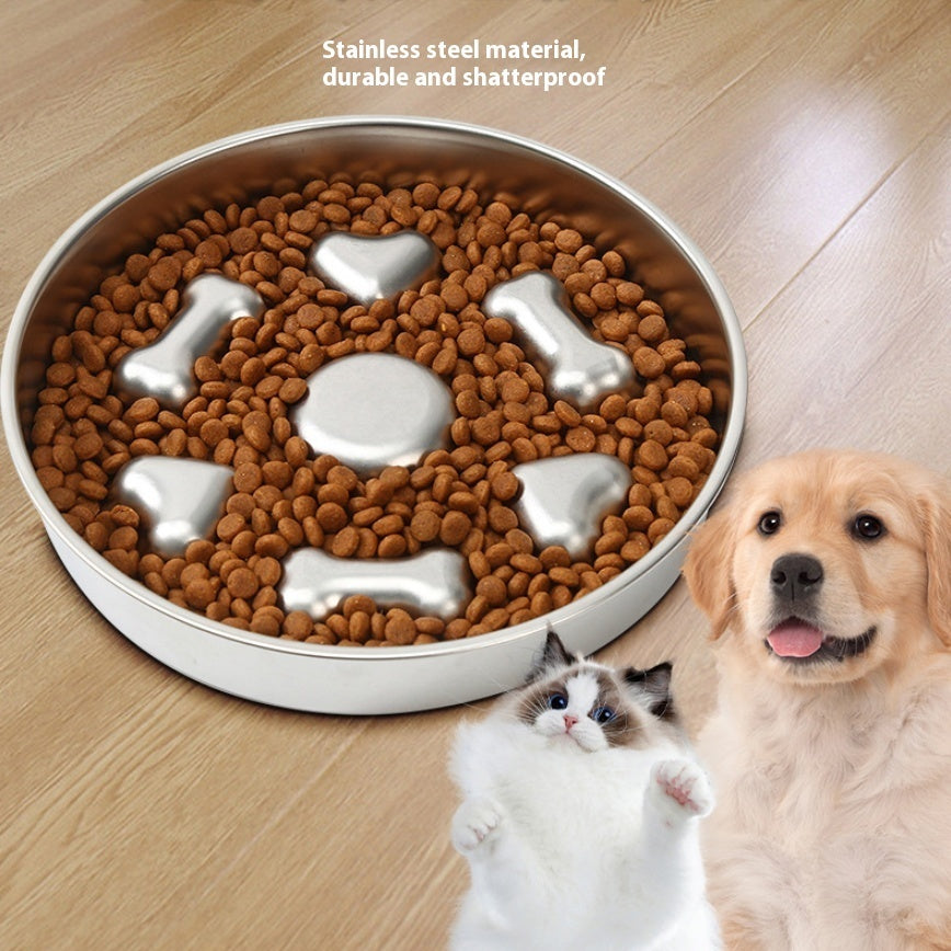 Stainless Steel Pet Slow Feeding Bowl