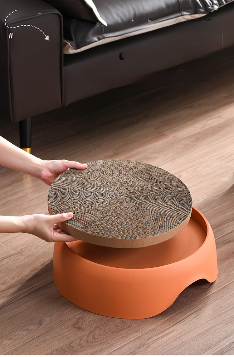 2-in-1 Cat Bed with Scratching Bowl