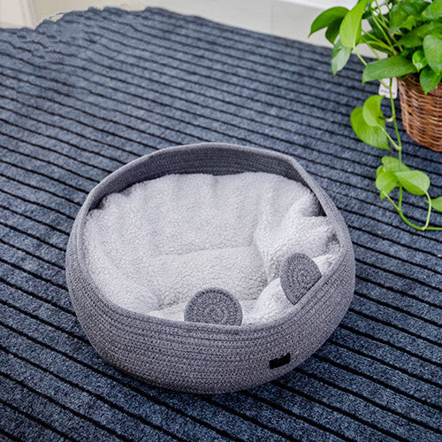Bear-Shaped Pet Bed with Removable Cushion