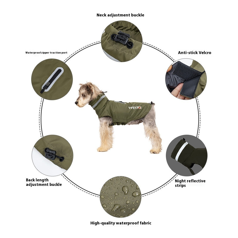 Windproof Raincoat Puppy Reflective Pet Poncho