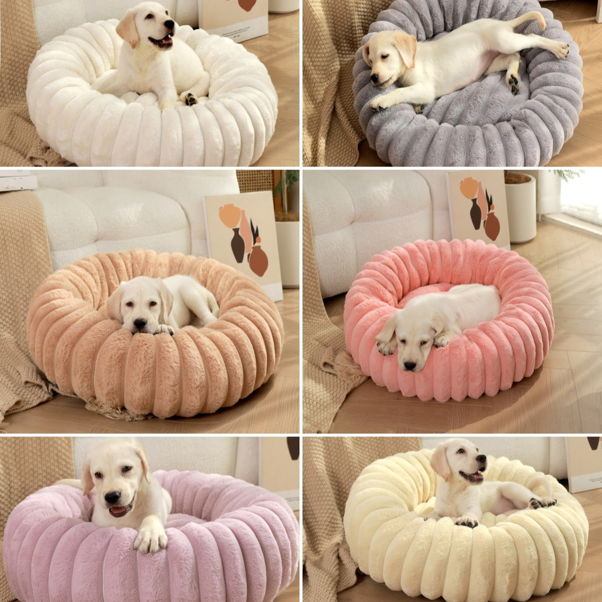 Pet Kennels Long Plush Round Cat Nest