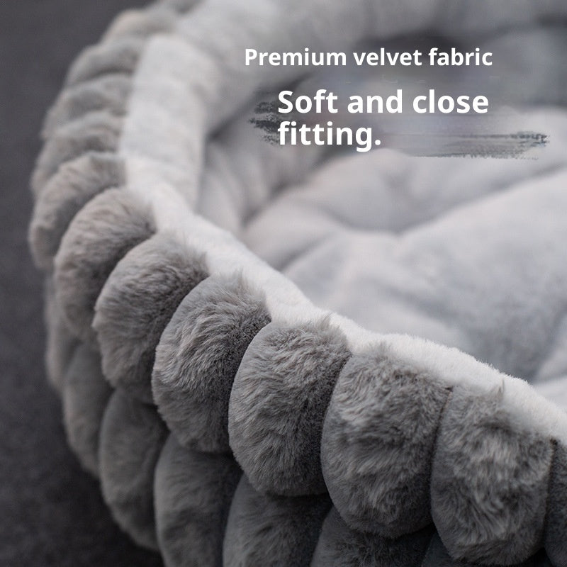 Pet Cat Nest Straight Rabbit Plush Pet Bed