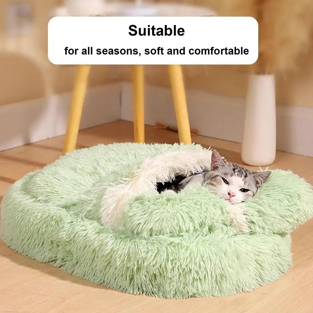 Fluffy Pet Beds Anti-Slip Puppy Nest Cave
