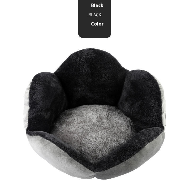 Paw-Shaped Pet Bed - Plush Cushion for Cats & Dogs