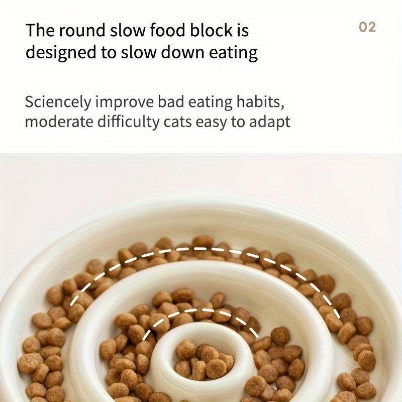 Anti-Gulping Cat Food Dish Bowls