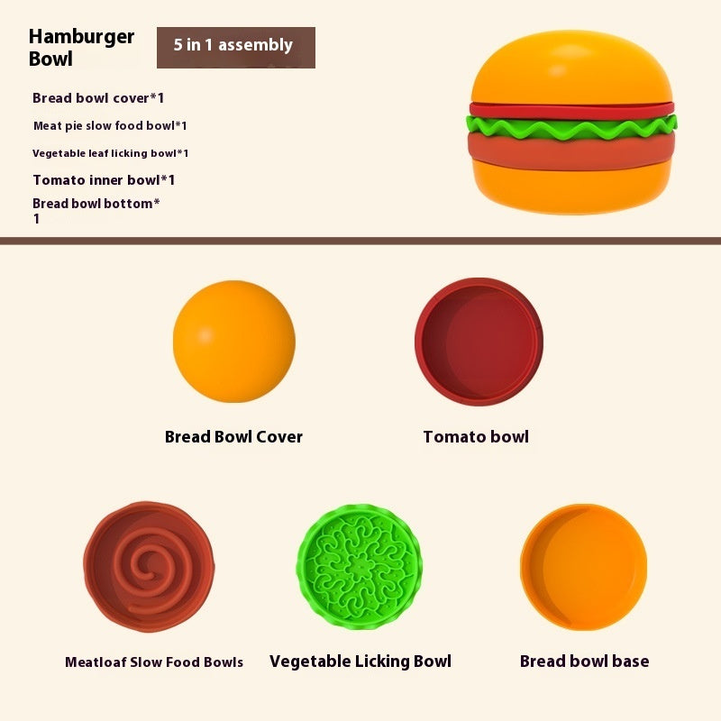 5-in-1 Dog Bowl Anti-choke Non-slip Pet Bowl