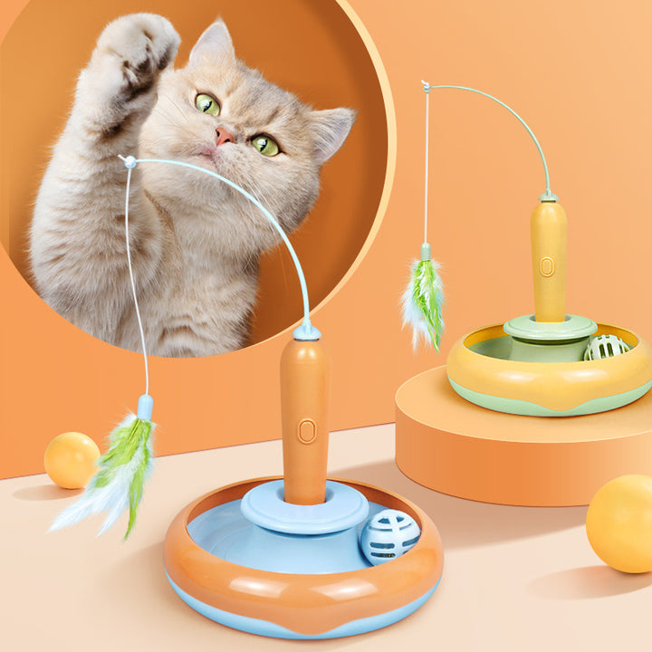 Cat Track Toy with Ball & Feather Wand