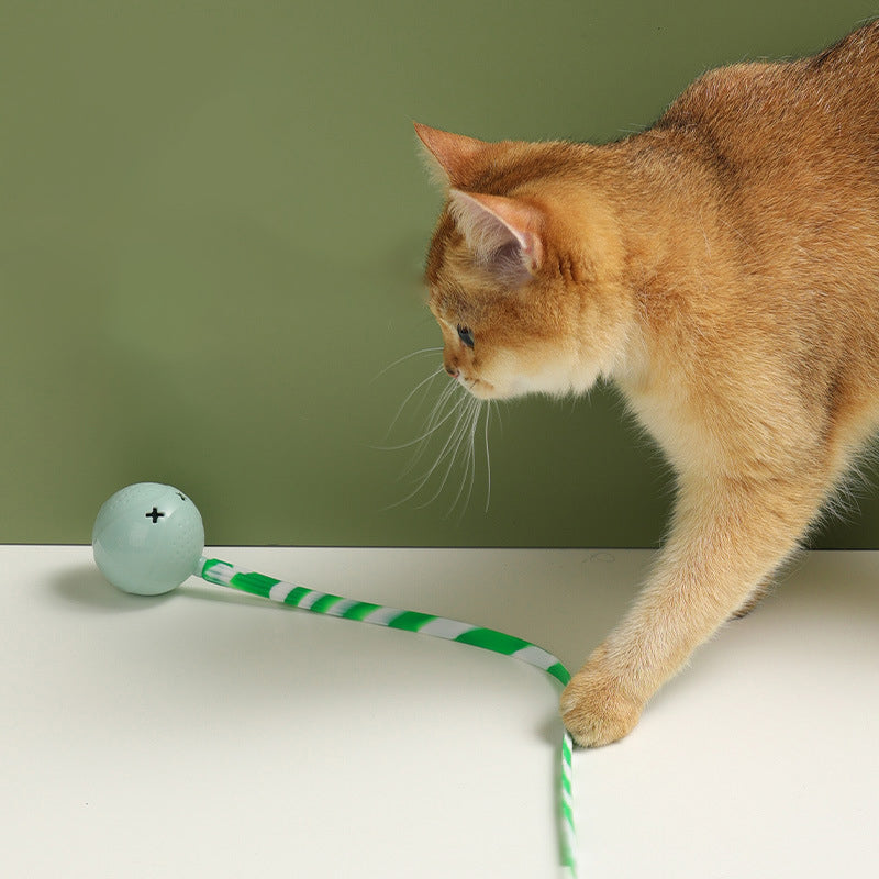Automatic Interactive Cat Ball with Wagging Tail - USB Rechargeable