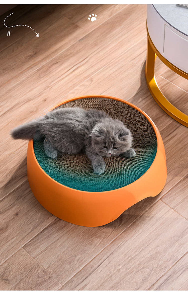 2-in-1 Cat Bed with Scratching Bowl