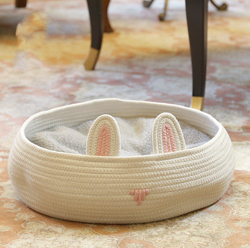 Bear-Shaped Pet Bed with Removable Cushion