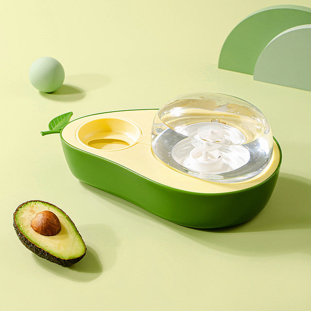 Avocado Shape Kitten Slow Food Feeding Bowl