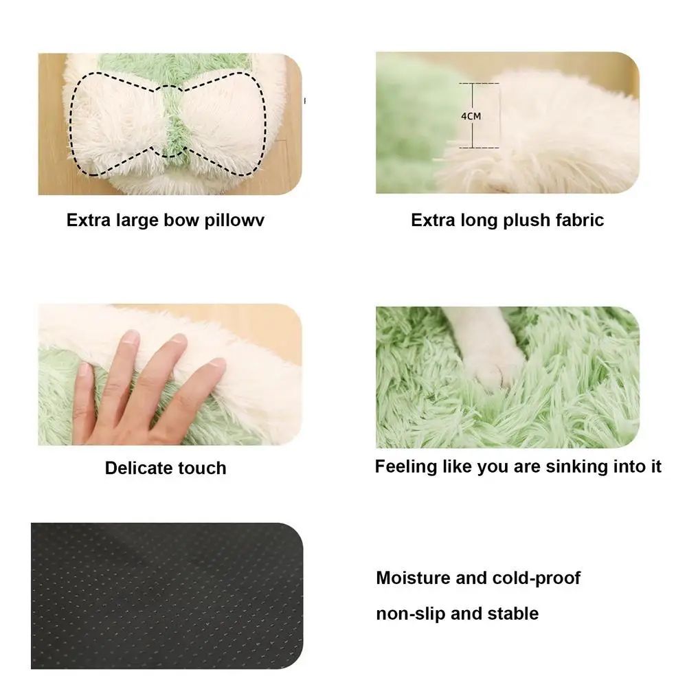 Fluffy Pet Beds Anti-Slip Puppy Nest Cave