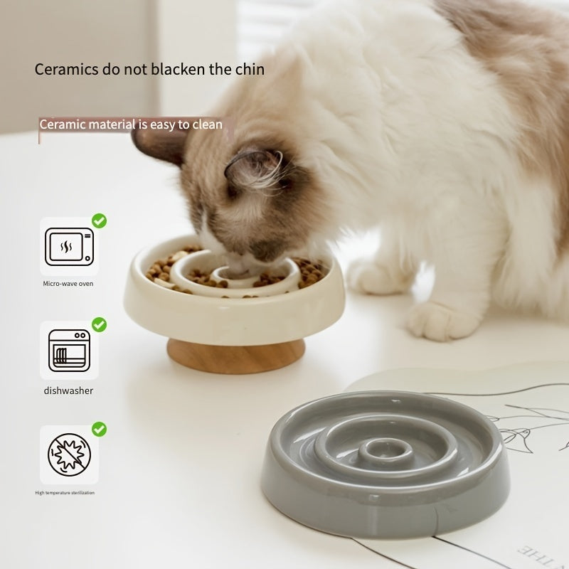 Anti-Gulping Cat Food Dish Bowls