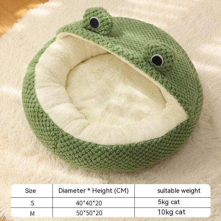 Frog-Shaped Pet Bed for Cats & Small Dogs